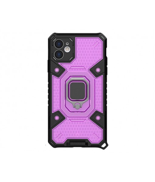 Husa Techsuit Honeycomb Armor Cu Inel Metalic, iPhone 12, Mov